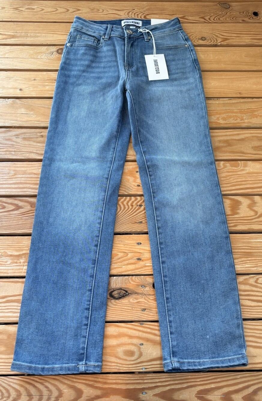 Disclosure NWT Women’s Slim Straight Mid Rise Jeans Size 25 Blue T6